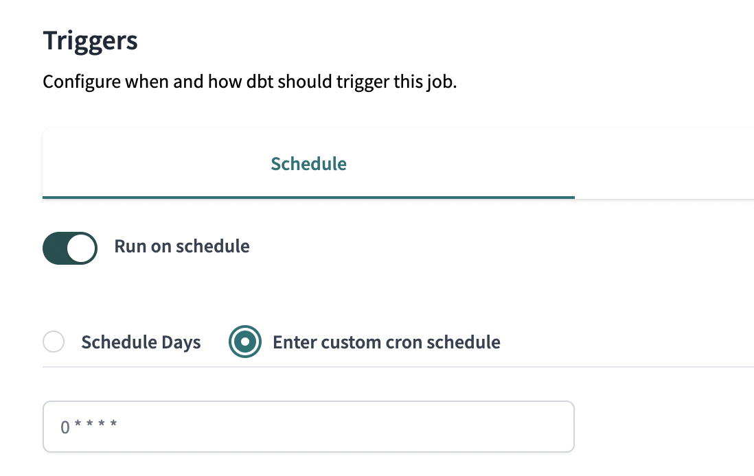 Schedule your dbt job